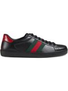 Gucci Ace Leather Sneakers - Black