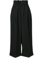Comme Des Garçons High-waisted Cropped Trousers