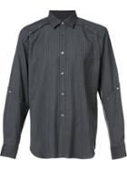 Comme Des Garçons Homme Plus Striped Shirt, Men's, Size: Xs, Grey, Polyester/wool