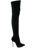 Casadei Pointed Over The Knee Boots - Black