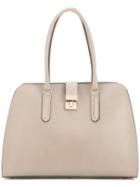 Furla - Structured Tote - Women - Leather - One Size, Grey, Leather