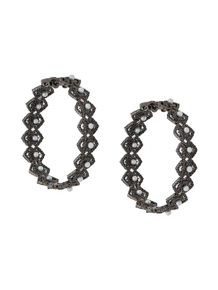 Colette 18kt Black Gold Diamond Hoops