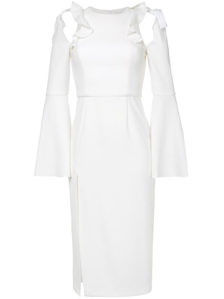 Rebecca Vallance Gigi Ruffle Midi Dress - White