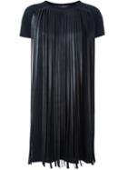 Neil Barrett Fringed T-shirt Dress, Women's, Size: Medium, Black, Artificial Leather/polyamide/polyester/acetate