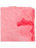Ermanno Scervino Mesh Trim Scarf - Pink & Purple