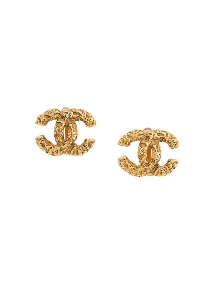 Chanel Vintage Cc Earrings - Metallic