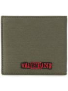 Valentino Word Patch Wallet - Green