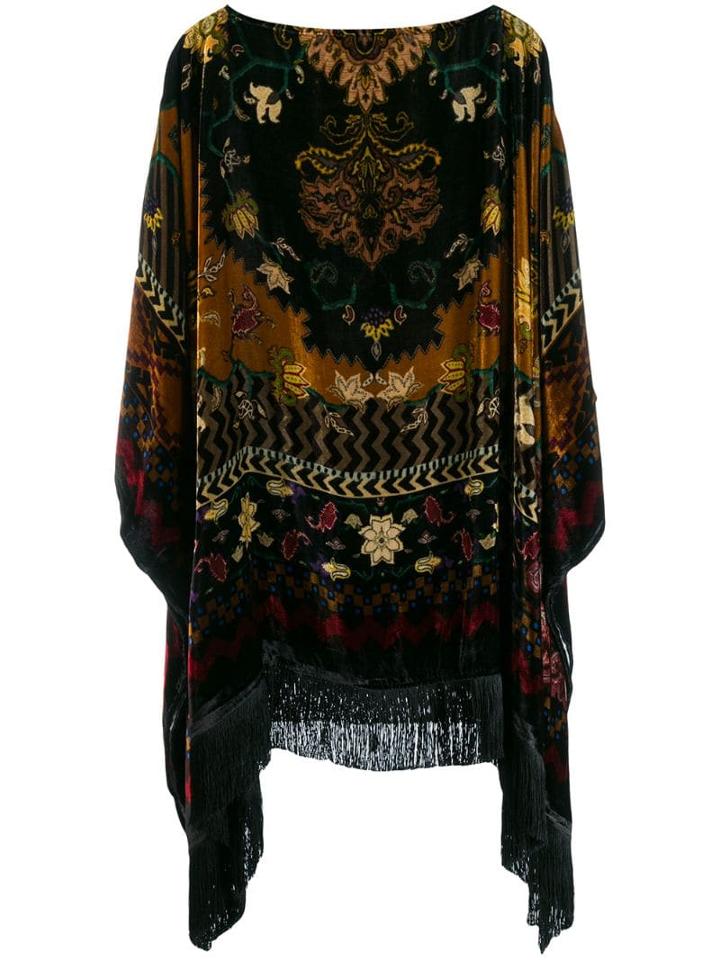 Etro Floral Embroidered Poncho - Brown