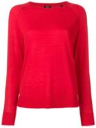 Aspesi Boat Neck Knitted Top - Red