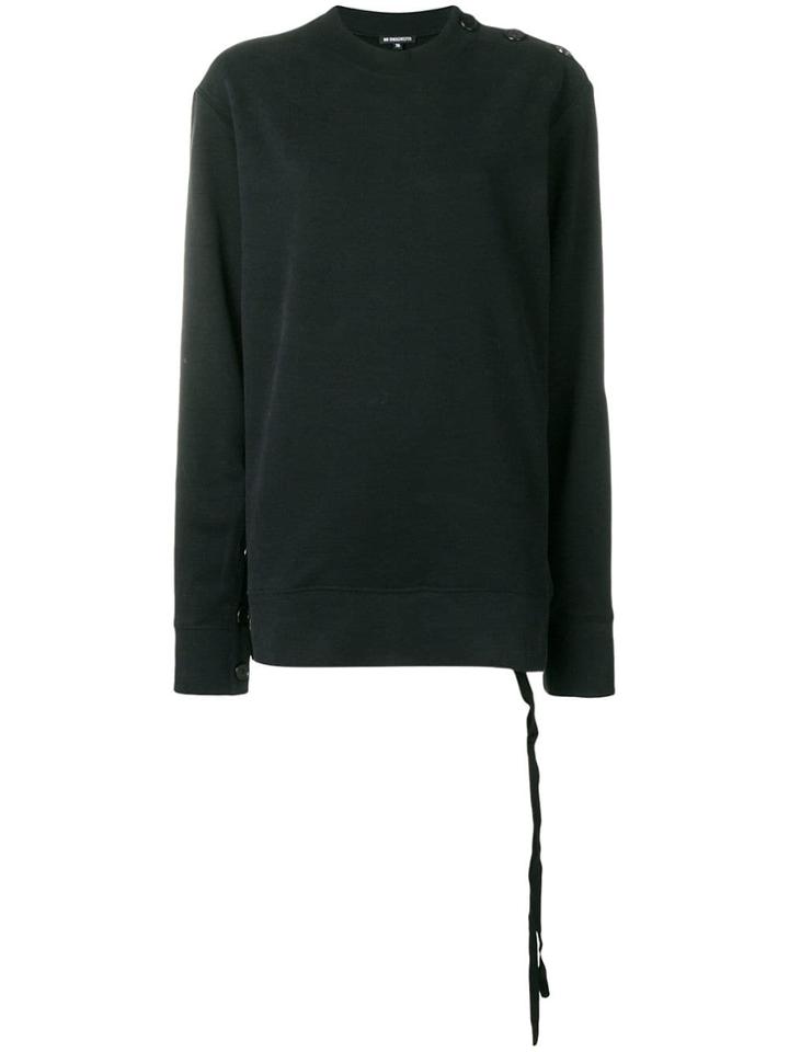 Ann Demeulemeester Buttoned Shoulder Sweatshirt - Black