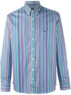 Etro Striped Shirt, Size: 45, Blue, Cotton