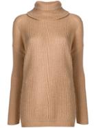 Twin-set Long Roll Neck Jumper - Nude & Neutrals