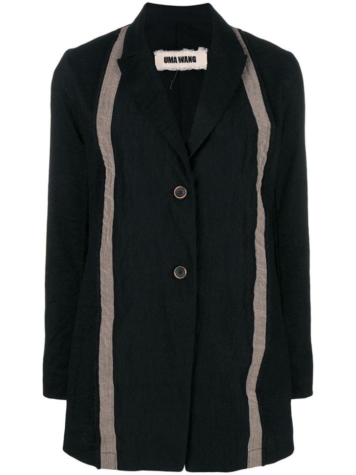 Uma Wang Contrast Stripe Blazer - Black