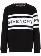 Givenchy Cotton Large Logo Crew Neck Sweater - Black