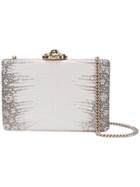 Oscar De La Renta Lizard Rogan Clutch Bag - White