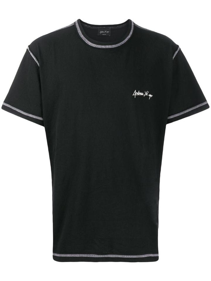 Andrea Ya'aqov Contrast Stitch T-shirt - Black