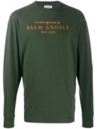 Palm Angels Printed Logo Sweatshirt - Green