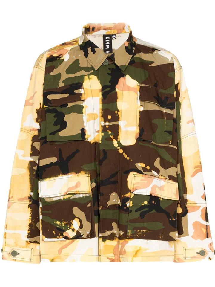 Liam Hodges Acid-effect Camouflage Print Jacket - Green