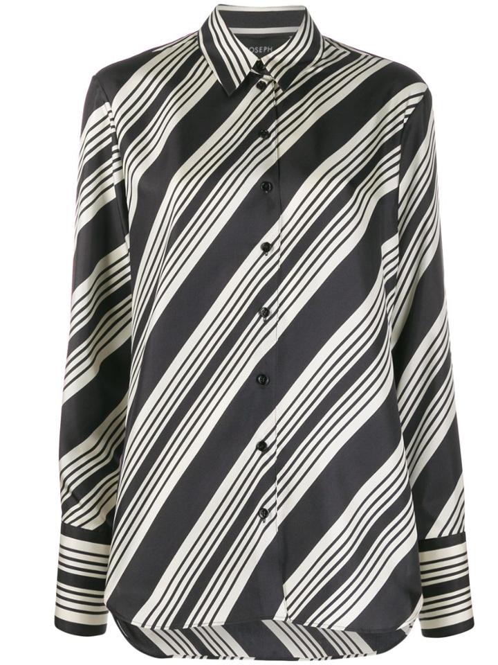 Joseph Button-front Striped Shirt - Black