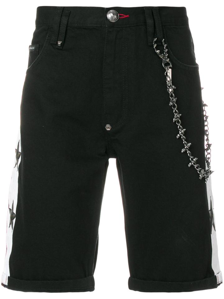 Philipp Plein Good Feeling Bermuda Denim Shorts - Black