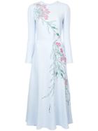 Carolina Herrera Embroidered Midi Dress - Blue