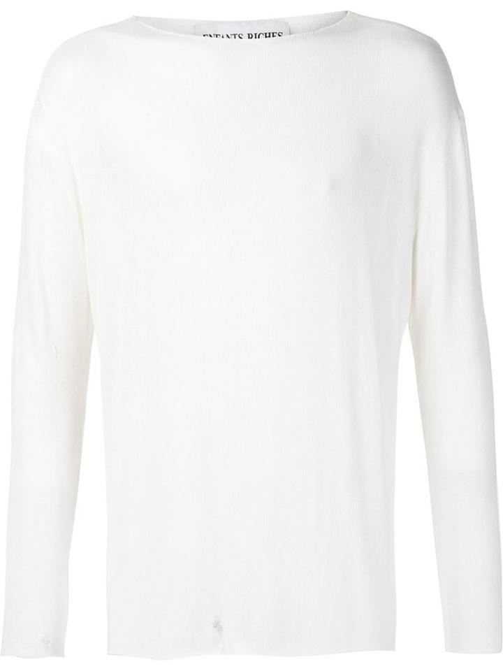 Enfants Riches Deprimes Distressed Patch Long Sleeve T-shirt