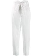 Pinko Belted Straight-leg Trousers - White