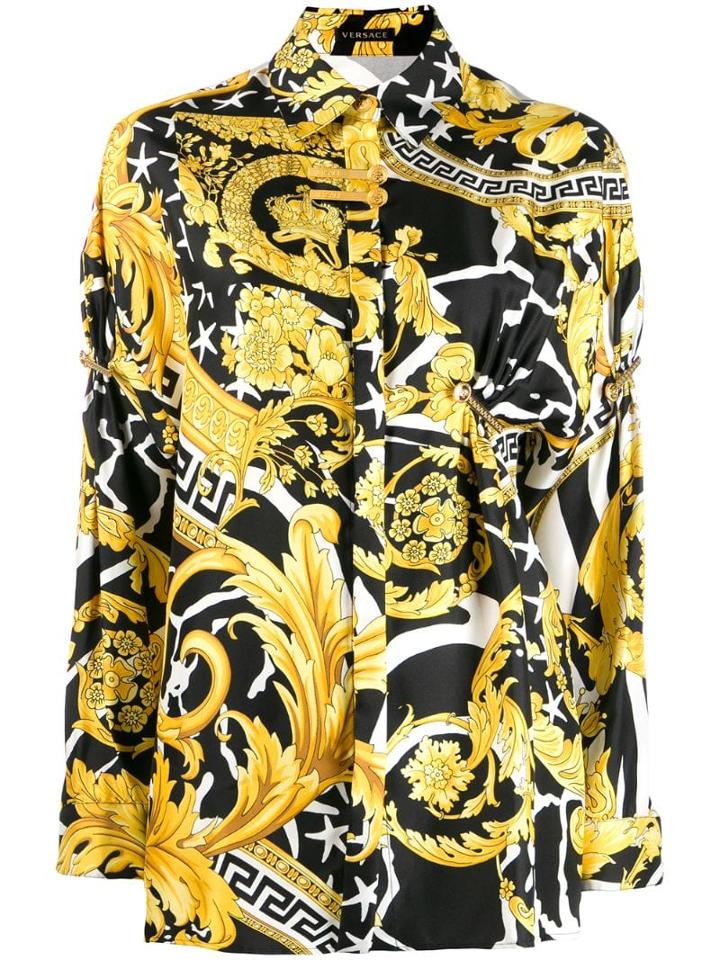 Versace Medusa Clip Baroque Shirt - Black