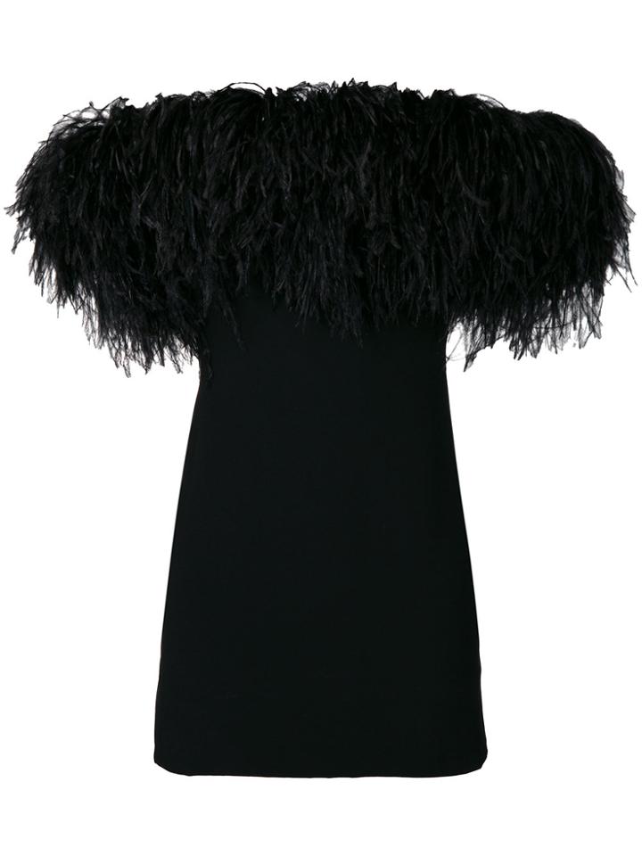 Saint Laurent Off The Shoulder Mini Dress - Black