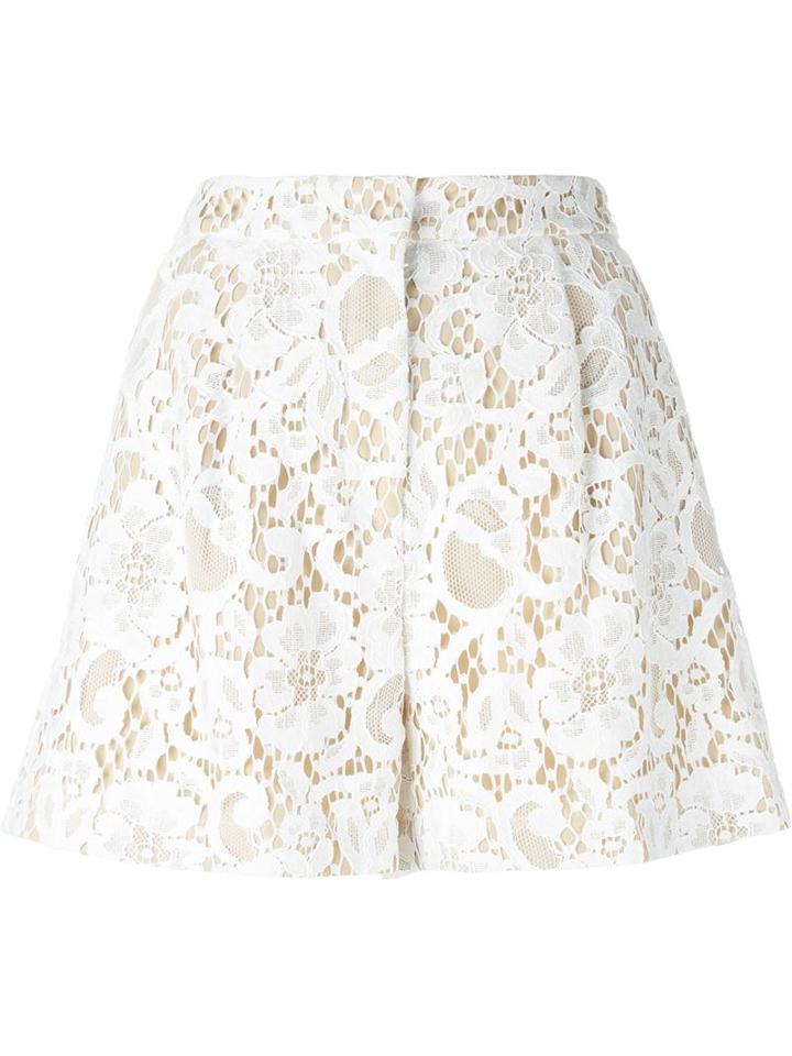 Msgm Lace Shorts, Women's, Size: 38, White, Cotton/polyamide/polyester