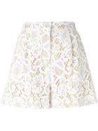 Msgm Lace Shorts, Women's, Size: 38, White, Cotton/polyamide/polyester