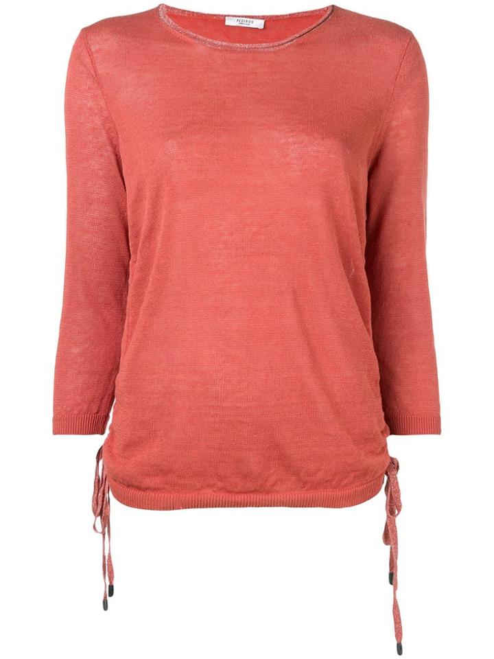Peserico Ruched Detail Jumper - Orange