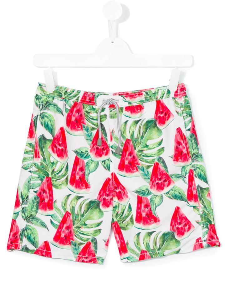 Mc2 Saint Barth Kids - Teen Jean Swim Shorts - Kids - Polyamide/polyester/spandex/elastane - 14 Yrs, Green