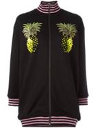 Giamba Pineapple Print Bomber Jacket, Women's, Size: 38, Black, Cotton