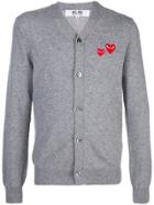 Comme Des Garçons Play Appliqué Heart Cardigan - Grey
