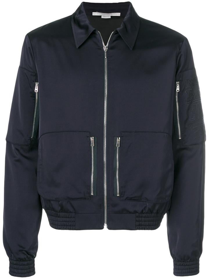 Stella Mccartney Collared Bomber Jacket - Blue
