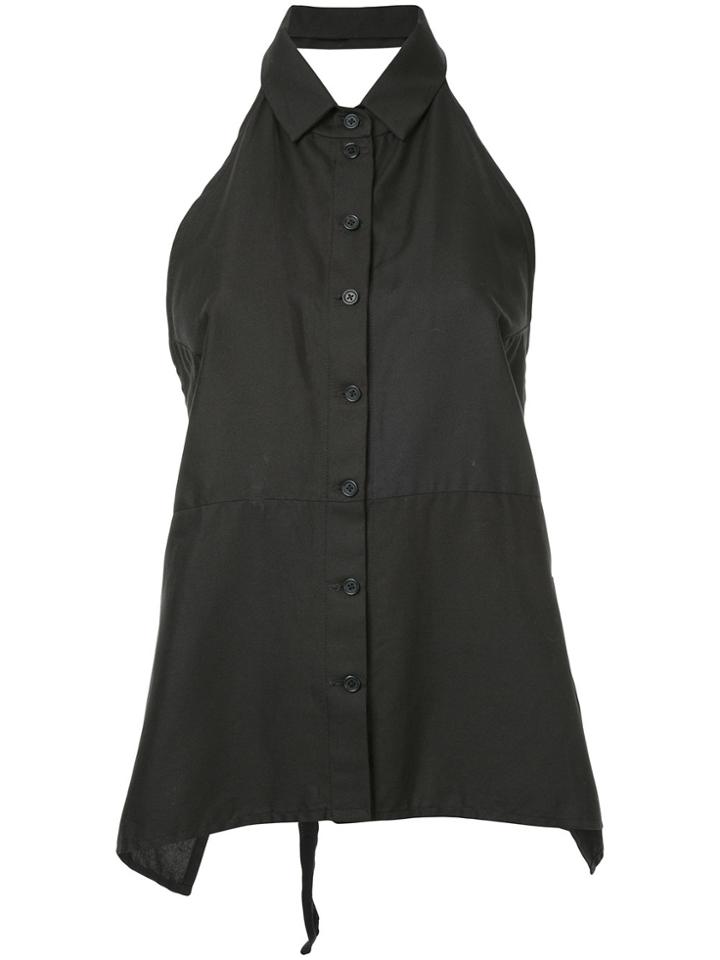 Zambesi Halterneck Button-down Shirt - Black