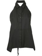 Zambesi Halterneck Button-down Shirt - Black