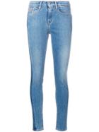 Calvin Klein Jeans High Rise Vertical Stripe Skinny Jeans - Blue