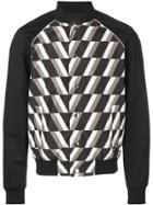 Les Hommes Geo Print Bomber Jacket - Black