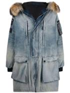 Amiri Denim Parka Coat - Blue