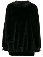 Styland Faux-fur Hoodie - Black