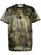 Givenchy Camouflage Print T-shirt, Men's, Size: Small, Green, Polyester/polyamide/cotton/spandex/elastane