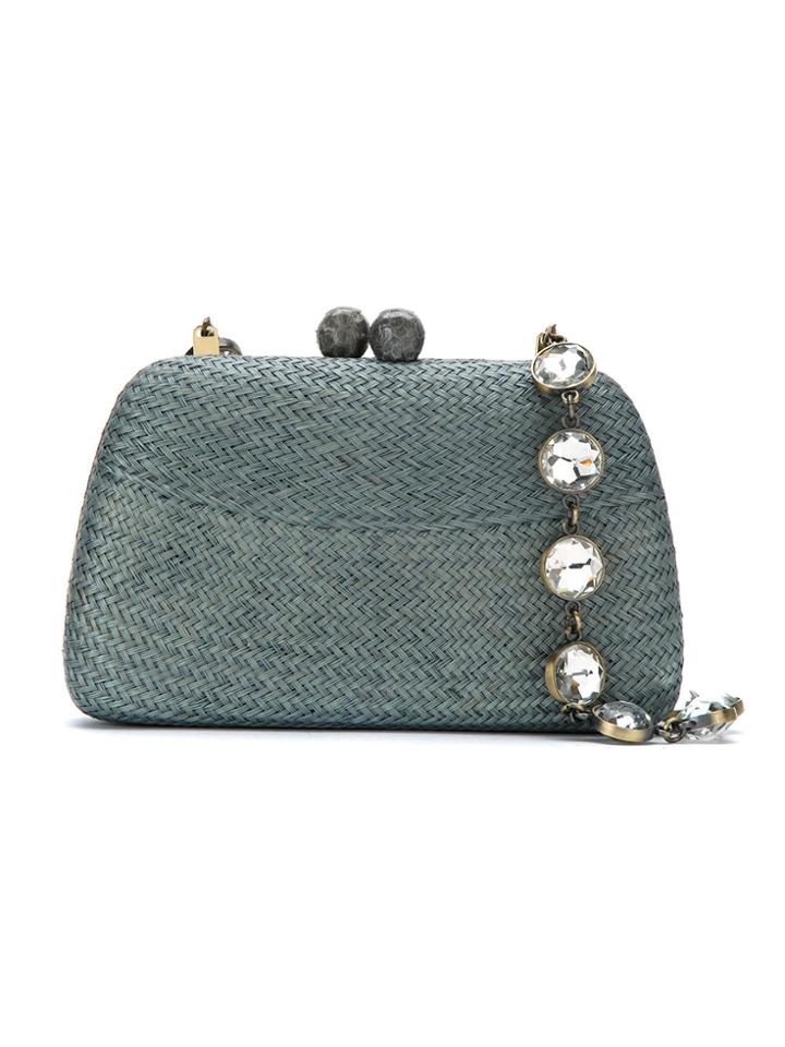 Serpui Straw Clutch - Grey