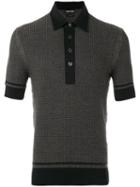 Tom Ford Textured Jaquard Polo Shirt, Men's, Size: 50, Black, Silk/cotton/cashmere