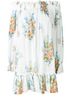Alexander Mcqueen - Floral Off-the-shoulder Smocked Dress - Women - Silk - 38, White, Silk