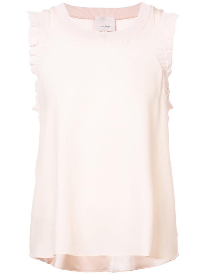 Cinq A Sept Frill Trim Shell Top - Pink & Purple