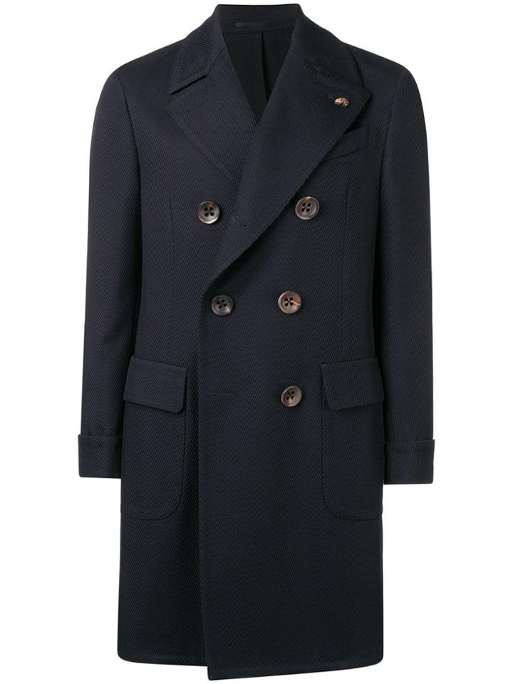 Gabriele Pasini Double Breasted Miltary Coat - Blue