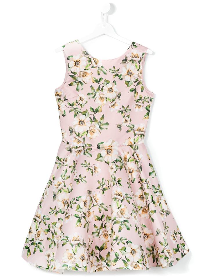 David Charles Kids Floral Print Dress - Pink & Purple