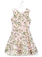 David Charles Kids Floral Print Dress - Pink & Purple
